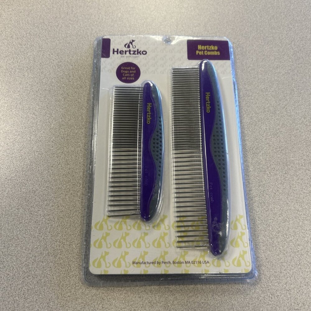 Hertzko Pet Combs - Small & Large Comb Included for Both Small & Large Areas